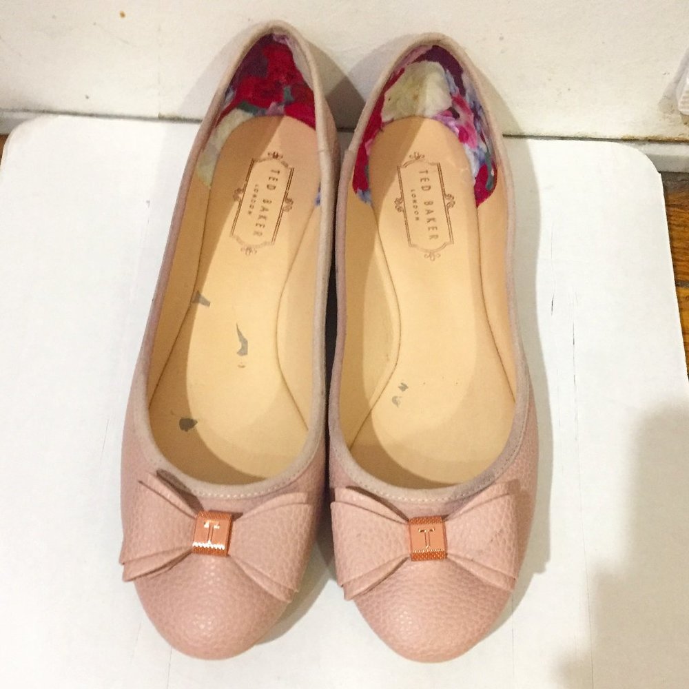 Ted Baker London Light Pink Ballet Flats with Bow - Picture 4 of 8